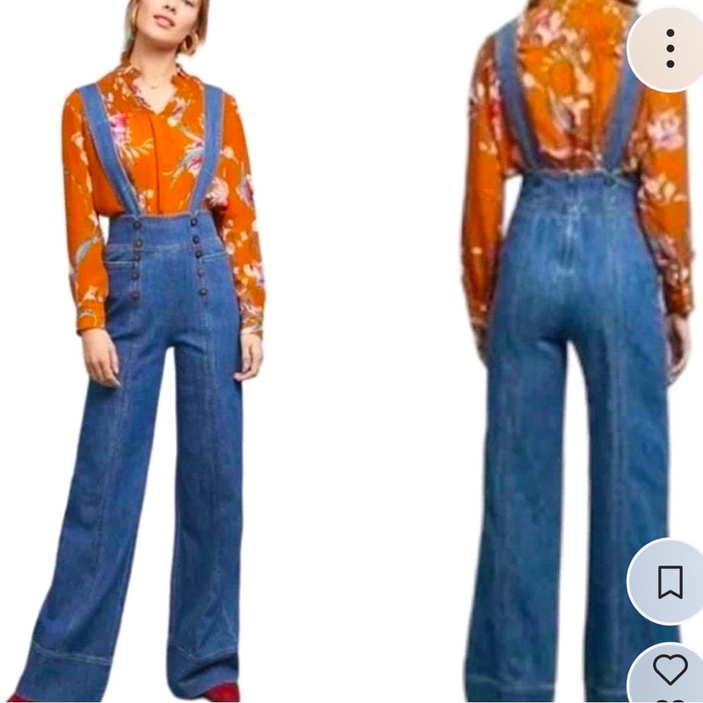 Anthropologie Pilcro and the Letterpress Convertible Jumpsuit Overalls Jeans 27